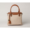 LAURENE FANTASIA, petit sac cabas à motif losange châtain