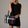 LAURENE FANTASIA, sac cabas à motif tartan noir et blanc