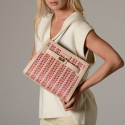 PAYTON PALOMA, petit sac porté épaule tressé pink