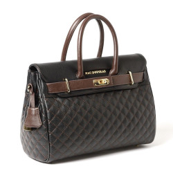 PYLA LOSANGE, petit sac à main noir chocolat mat