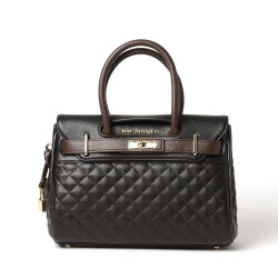 PYLA LOSANGE, mini sac à main noir chocolat mat