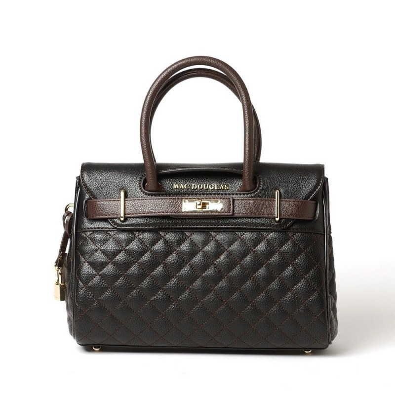 PYLA LOSANGE, mini sac à main noir chocolat mat PYLA LOSANGE, mini sac à main noir chocolat mat