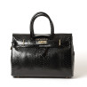 Pyla Bryan, petit sac à main motif python noir