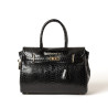 Pyla Bryan, mini sac à main motif python noir