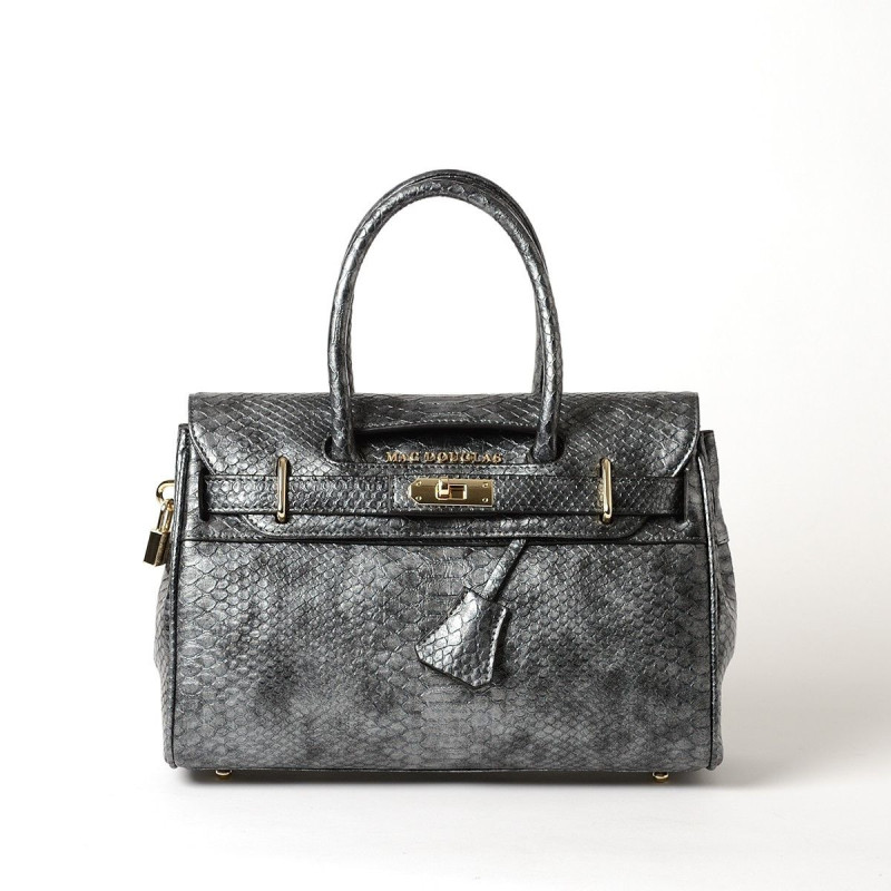 PYLA BRYAN, mini sac à main motif python silver