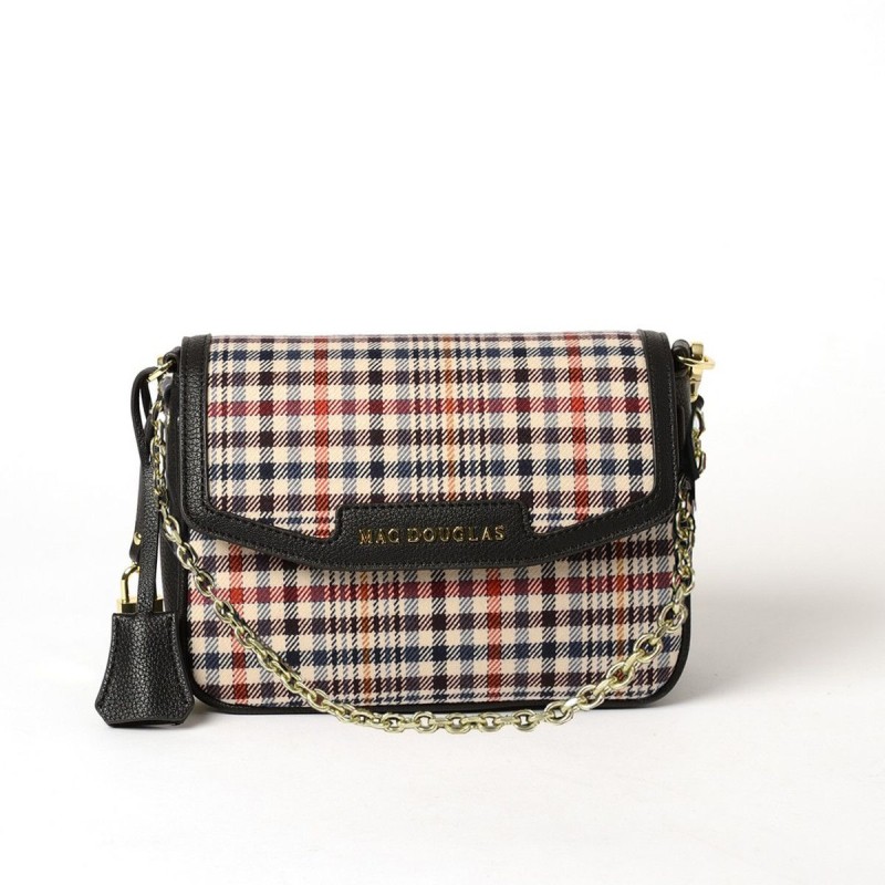 Kiribati Fantasia, petit sac à motif écossais écru et noir