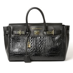 Pyla Meryl grand sac à main Noir façon croco