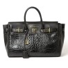Pyla Meryl grand sac à main Noir façon croco