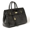 Pyla Meryl grand sac à main Noir façon croco