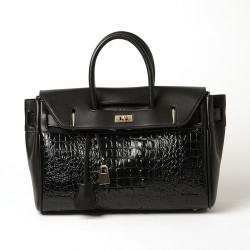 Pyla Meryl petit sac à main façon croco noir