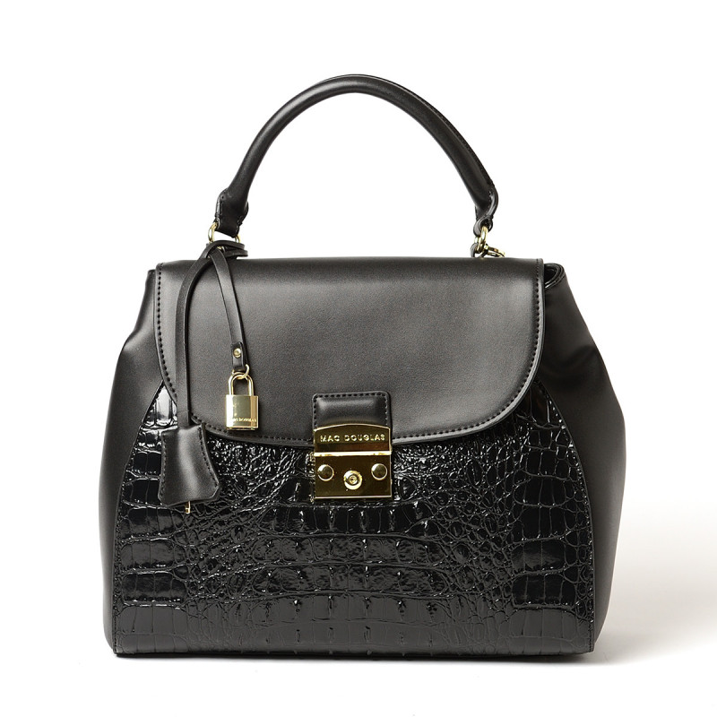 Rio Meryl, sac à main façon croco noir Rio Meryl, sac à main façon croco noir