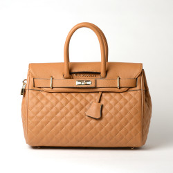 PYLA LOSANGE, petit sac à main camel mat