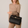 PYLA LOSANGE, petit sac à main noir chocolat mat