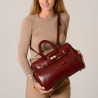 PYLA ROMY, petit sac à main cuir façon croco carmin