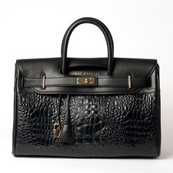 Pyla Meryl grand sac à main Noir façon croco