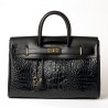 Pyla Meryl grand sac à main Noir façon croco