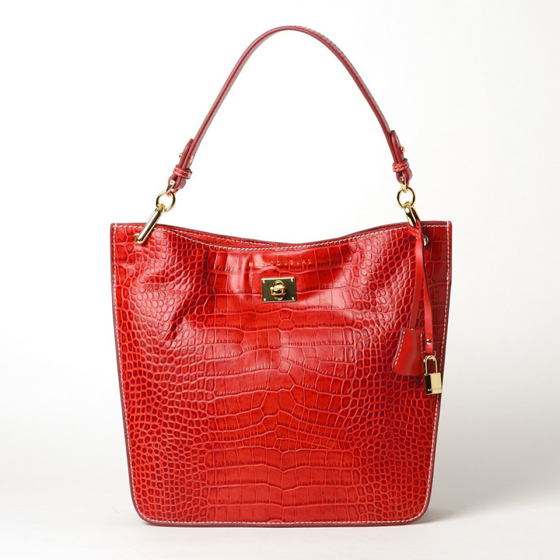 Kentucky Romy, petit sac porté épaule cuir façon croco rubis Kentucky Romy, petit sac porté épaule cuir façon croco rubis