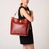 KENTUCKY ROMY, sac porté épaule cuir façon croco carmin