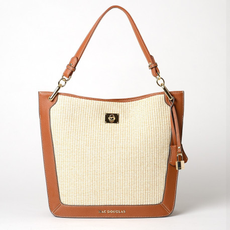 KENTUCKY FANTASIA, sac porté épaule tressé écru