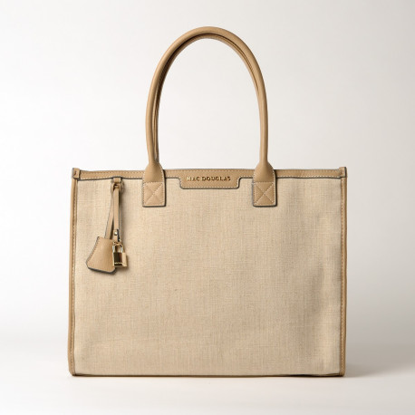 SPARKS FANTASIA, cabas en toile façon lin beige