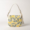 NAIA FANTASIA, sac porté épaule à motif feuillage jaune