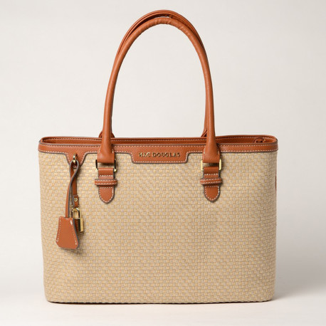 Laurene Fantasia sac cabas toile tressée beige