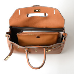 Pyla Romy grand sac à main châtain