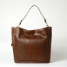 KENTUCKY ROMY, grand sac porté épaule cuir façon croco marron