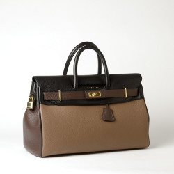 PYLA ROMY,  grand sac à main cuir multicolore taupe