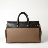 PYLA ROMY,  grand sac à main cuir multicolore taupe