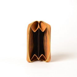 CUTTER ROMY, portefeuille zippé safran