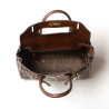 PYLA ROMY, petit sac à main cuir façon croco marron