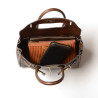 PYLA ROMY, petit sac à main cuir façon croco marron