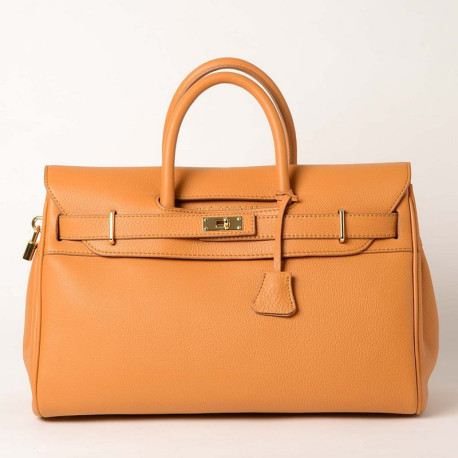 PYLA ROMY,  grand sac à main cuir safran