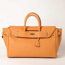 PYLA ROMY,  grand sac à main cuir safran