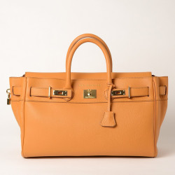 PYLA ROMY,  grand sac à main cuir safran
