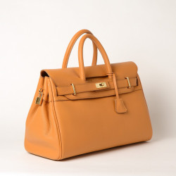 PYLA ROMY,  grand sac à main cuir safran