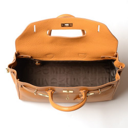 PYLA ROMY,  grand sac à main cuir safran