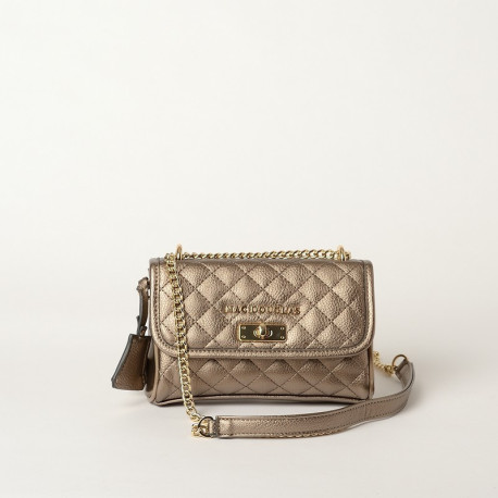 TREVISE LOSANGE, mini sac travers bronze mat