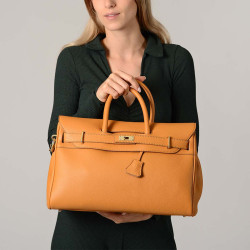 PYLA ROMY,  grand sac à main cuir safran