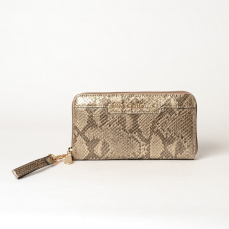BALISE BRYAN, portefeuille zippé à motif python mordoré
