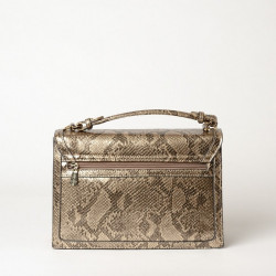 JOYAU BRYAN, sac cartable à motif python mordoré