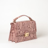 Joyau BRYAN, petit sac cartable motif python bicolore rose