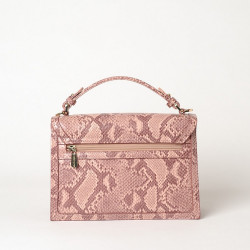 Joyau BRYAN, petit sac cartable motif python bicolore rose