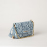 Kiribati BRYAN, petit sac à main motif python bicolore bleu