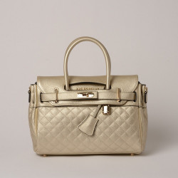 Pyla LOSANGE, petit sac à main or platine mat