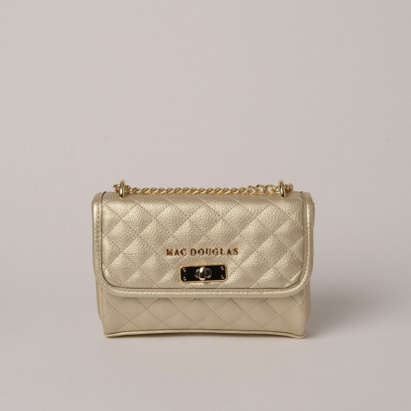 Trevise LOSANGE, mini sac travers or platine mat
