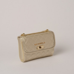 Trevise LOSANGE, mini sac travers or platine mat