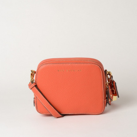 Rooibos ROMY, petit sac travers cuir pêche