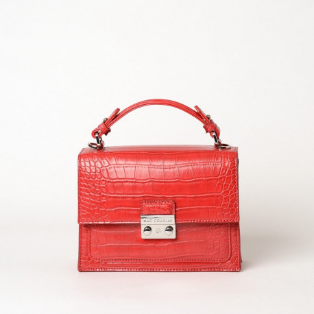 Joyau RYTHME, mini sac cartable façon croco rouge